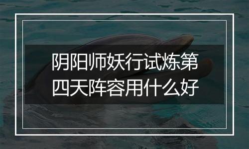 阴阳师妖行试炼第四天阵容用什么好