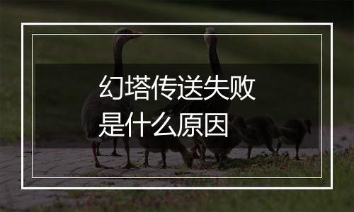 幻塔传送失败是什么原因