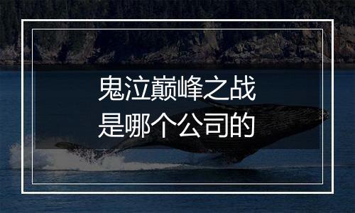 鬼泣巅峰之战是哪个公司的