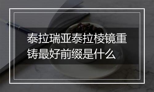 泰拉瑞亚泰拉棱镜重铸最好前缀是什么