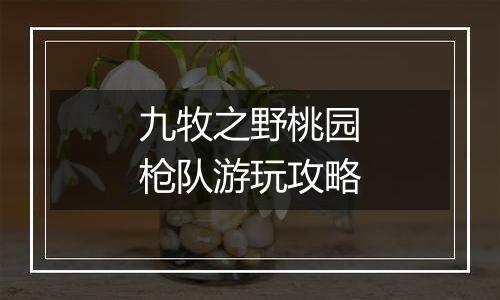 九牧之野桃园枪队游玩攻略