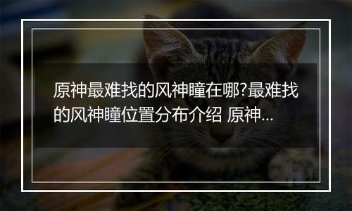 原神最难找的风神瞳在哪?最难找的风神瞳位置分布介绍 原神散失的风神瞳位置