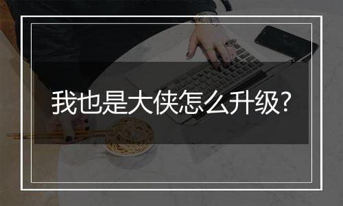 我也是大侠怎么升级?