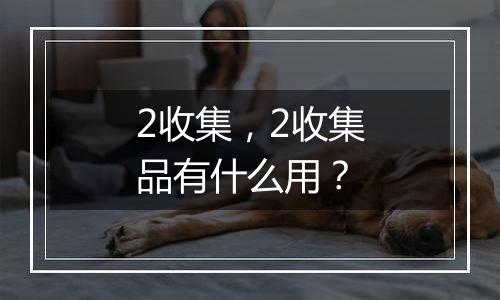 2收集，2收集品有什么用？