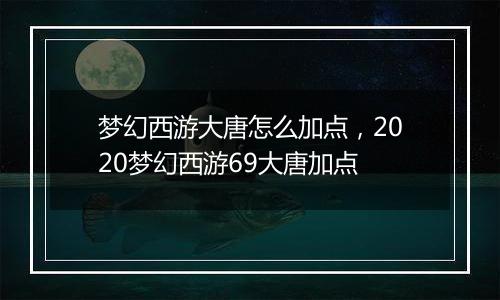 梦幻西游大唐怎么加点，2020梦幻西游69大唐加点