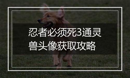 忍者必须死3通灵兽头像获取攻略