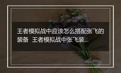 王者模拟战中应该怎么搭配张飞的装备  王者模拟战中张飞装备搭配推荐