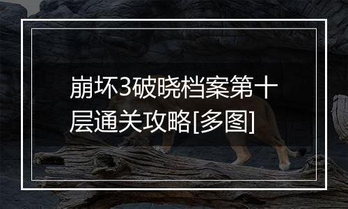 崩坏3破晓档案第十层通关攻略[多图]