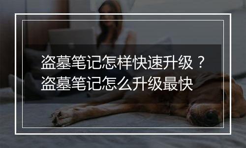 盗墓笔记怎样快速升级？盗墓笔记怎么升级最快