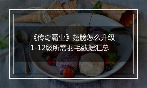 《传奇霸业》翅膀怎么升级 1-12级所需羽毛数据汇总