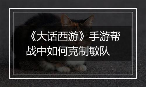 《大话西游》手游帮战中如何克制敏队