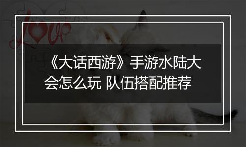 《大话西游》手游水陆大会怎么玩 队伍搭配推荐