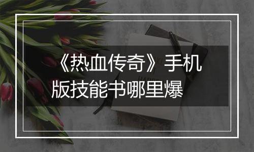 《热血传奇》手机版技能书哪里爆