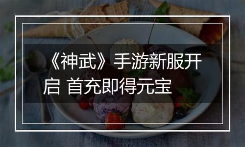 《神武》手游新服开启 首充即得元宝