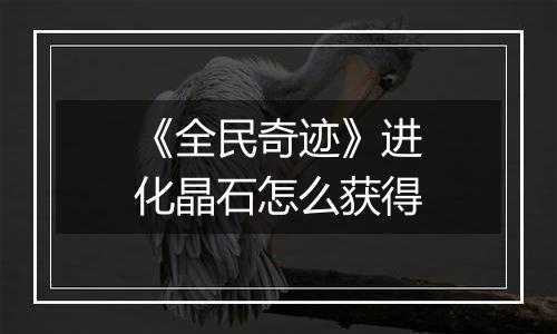 《全民奇迹》进化晶石怎么获得