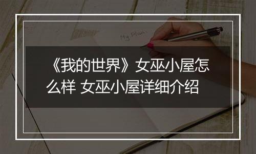 《我的世界》女巫小屋怎么样 女巫小屋详细介绍