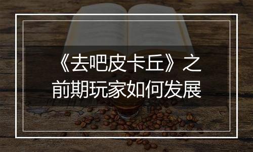 《去吧皮卡丘》之前期玩家如何发展