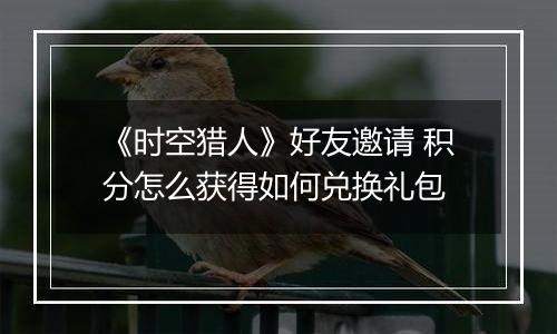 《时空猎人》好友邀请 积分怎么获得如何兑换礼包