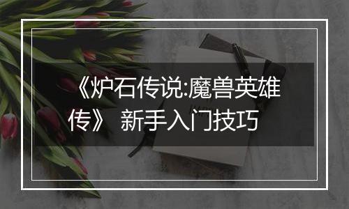 《炉石传说:魔兽英雄传》 新手入门技巧