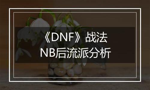 《DNF》战法NB后流派分析