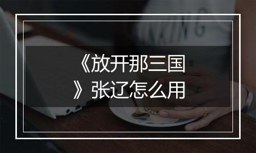 《放开那三国》张辽怎么用