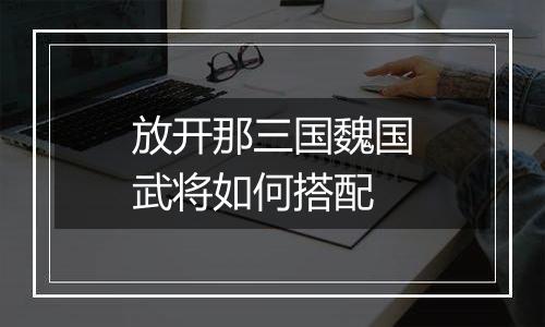 放开那三国魏国武将如何搭配