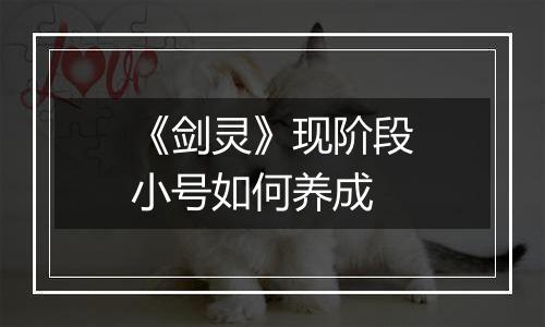 《剑灵》现阶段小号如何养成