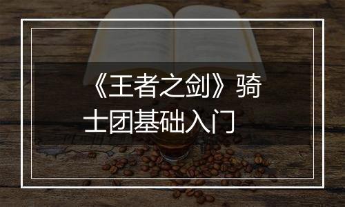 《王者之剑》骑士团基础入门