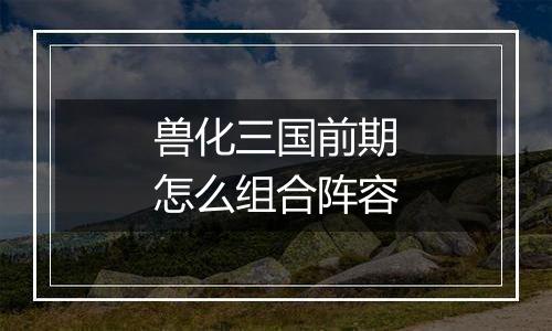 兽化三国前期怎么组合阵容
