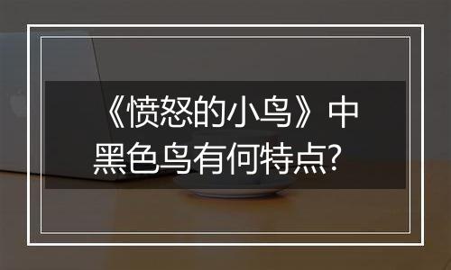 《愤怒的小鸟》中黑色鸟有何特点?