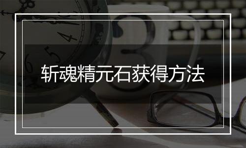 斩魂精元石获得方法