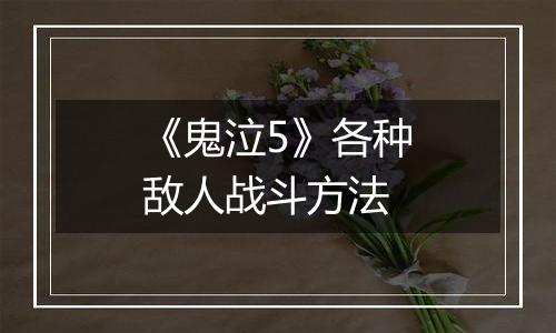 《鬼泣5》各种敌人战斗方法
