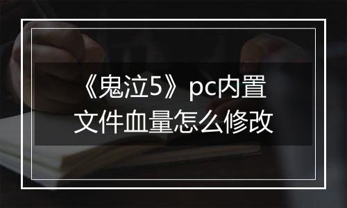《鬼泣5》pc内置文件血量怎么修改