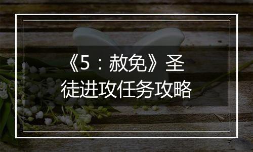 《5：赦免》圣徒进攻任务攻略