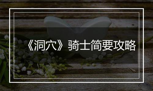 《洞穴》骑士简要攻略
