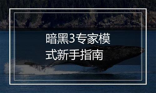 暗黑3专家模式新手指南