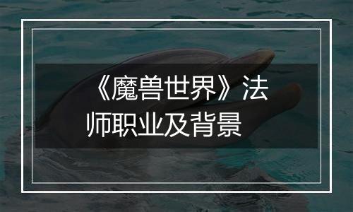 《魔兽世界》法师职业及背景