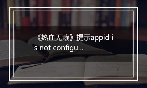 《热血无赖》提示appid is not configured错误的解决方法