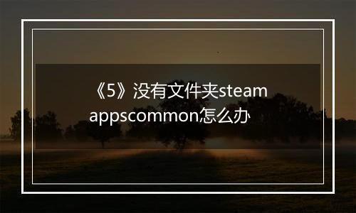 《5》没有文件夹steamappscommon怎么办