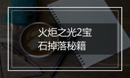 火炬之光2宝石掉落秘籍