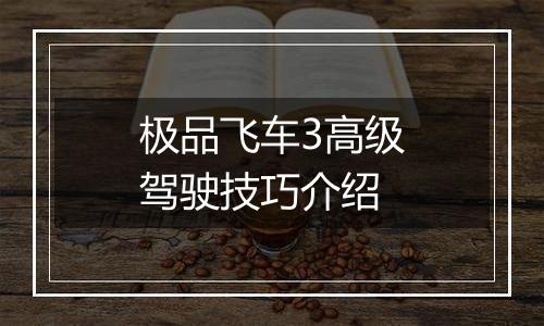 极品飞车3高级驾驶技巧介绍