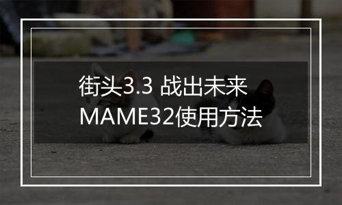 街头3.3 战出未来MAME32使用方法