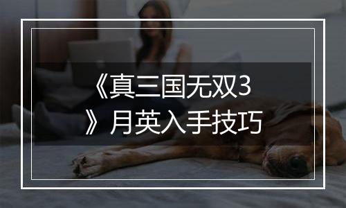 《真三国无双3》月英入手技巧