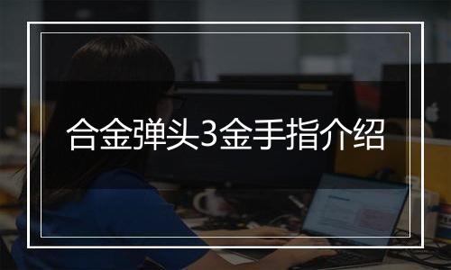 合金弹头3金手指介绍