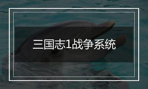 三国志1战争系统