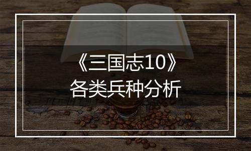 《三国志10》各类兵种分析