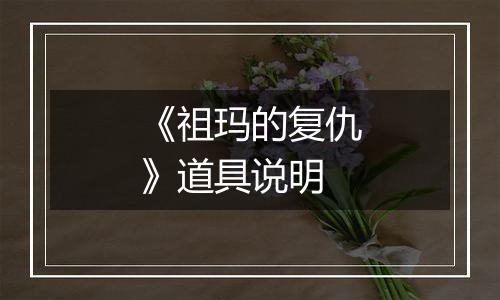 《祖玛的复仇》道具说明