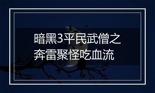 暗黑3平民武僧之奔雷聚怪吃血流