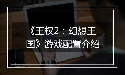 《王权2：幻想王国》游戏配置介绍