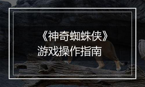 《神奇蜘蛛侠》游戏操作指南